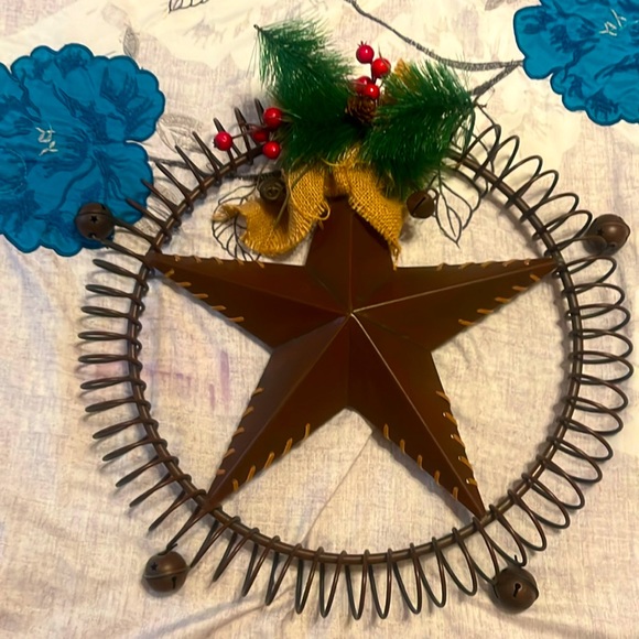 Texas Star Metal Door or Wall Wreath